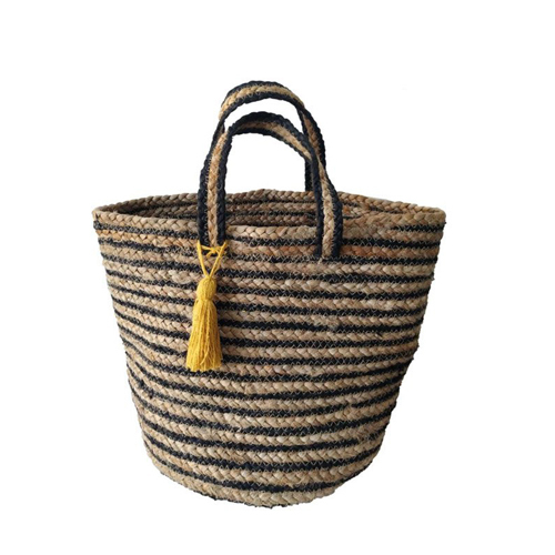 Jute Hand Basket - Color: Brown & Black