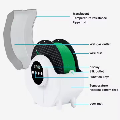 Filamont Filament Dryer Box Fdm 3d Printer Accessory For Moisture Free Filaments - Color: Black And White