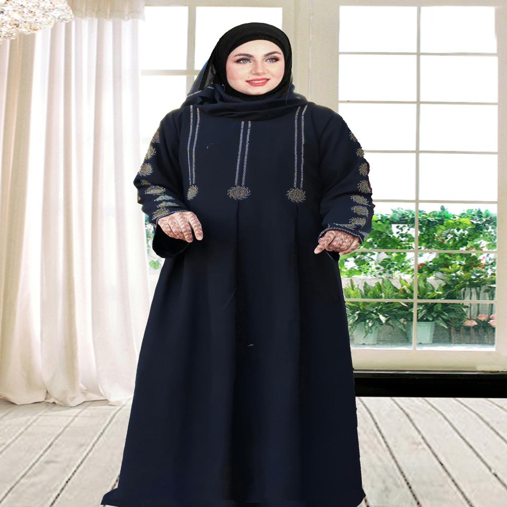 Black Abaya Stone Work For Women Elegant Modest Wear Black Stylish Dubai Abaya