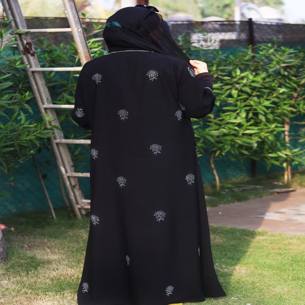 Black Abaya Stone Work For Women Elegant Modest Wear Black Stylish Dubai Abaya