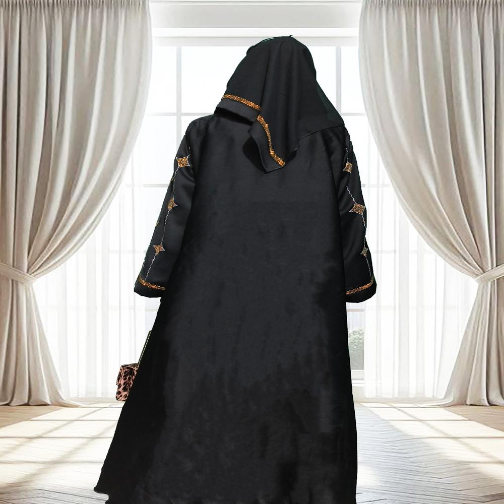 Black Abaya Stone Work For Women Elegant Modest Wear Black Stylish Dubai Abaya