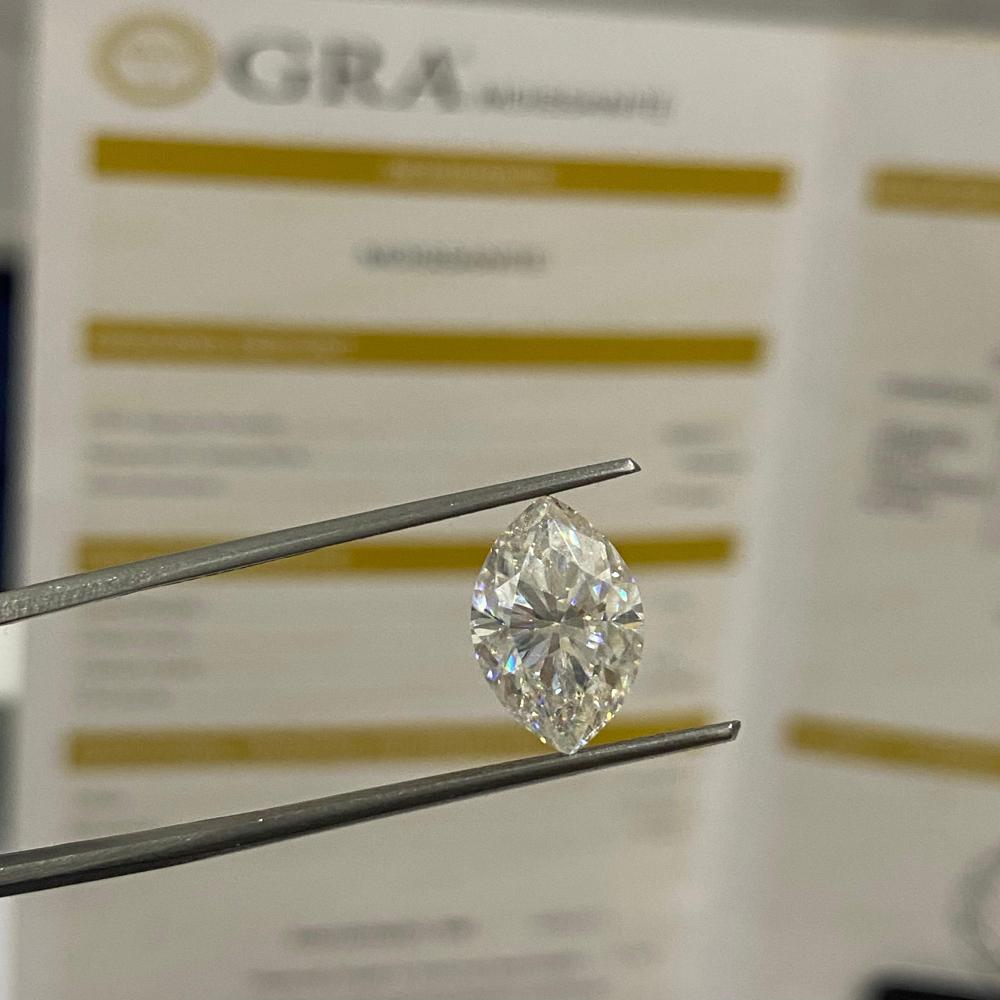 GRA Certified Marquise Cut Moissanite Diamond D VVS1 Clarity Excellent Cut For Jewellery