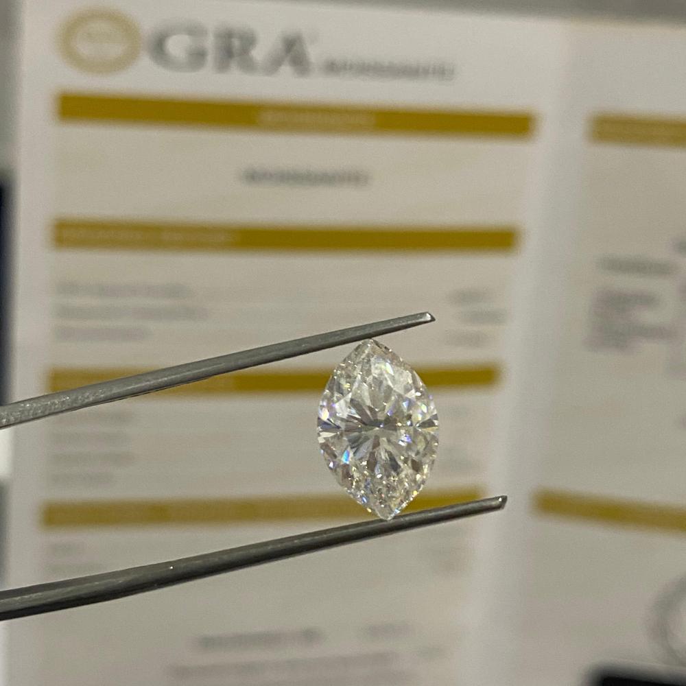 GRA Certified Marquise Cut Moissanite Diamond D VVS1 Clarity Excellent Cut For Jewellery