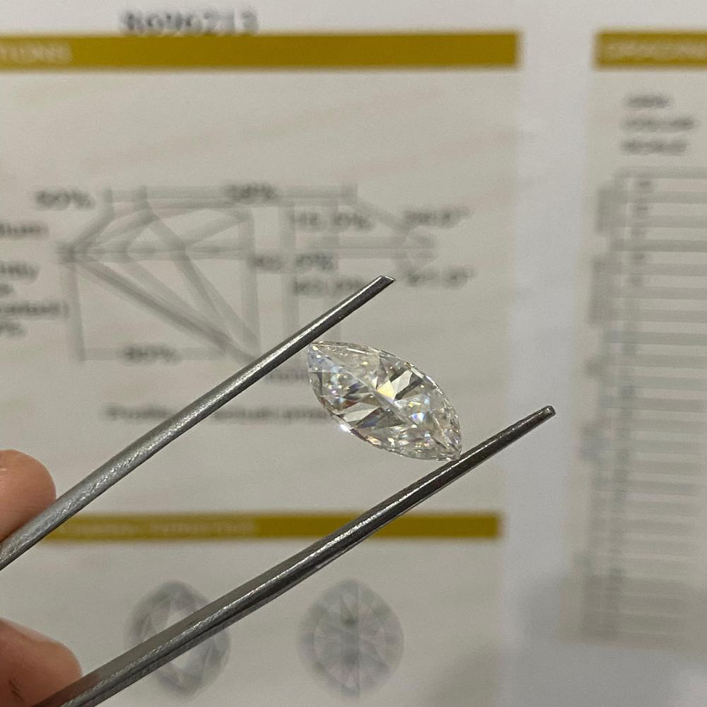 GRA Certified Marquise Cut Moissanite Diamond D VVS1 Clarity Excellent Cut For Jewellery
