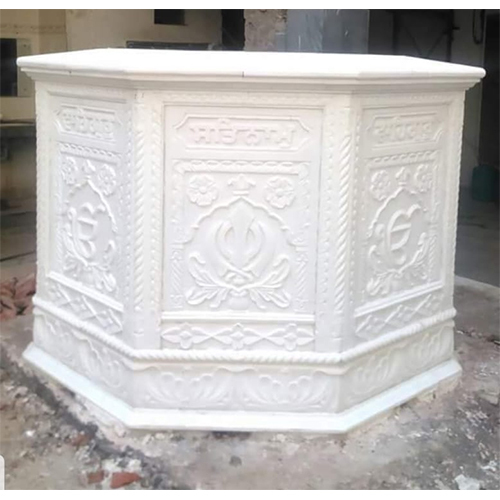 Nishan Shahib Super Quality Makrana Gadai Diznce - Color: White