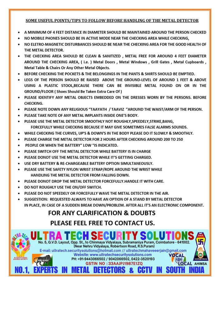 HAND HELD METAL DETECTOR ULTRA 06 POCKET SCANNER