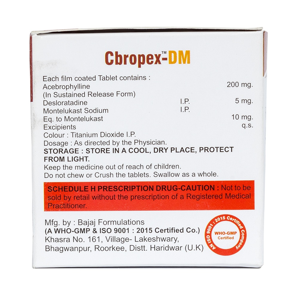 Acebrophylline Desloratadine And Montelukast Sodium Tablets