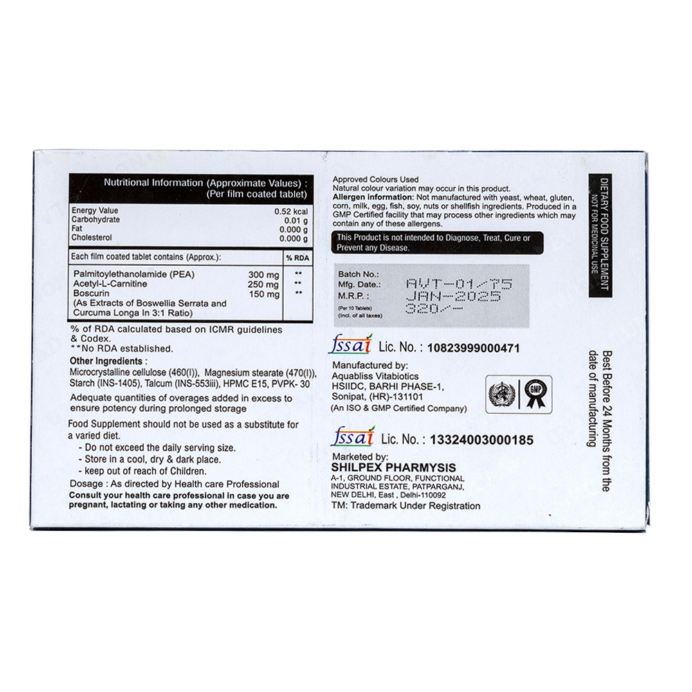 Neurogold_palmitoylethanolamide Tablets - Expiration Date: 24 Months