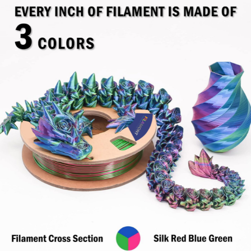 Filamont Silk Tri Color Blue,Green and Purple