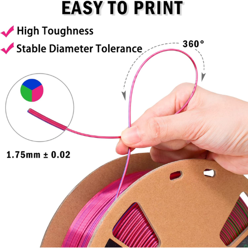 Filamont Silk Tri Color Blue,Green and Purple