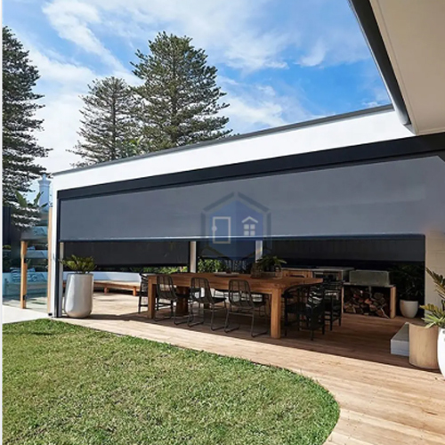 Motorized Zip Screens For Large Patios - Color: Black