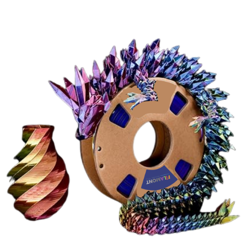 Filamont Silk TRI Color Red Yellow Blue 1.75mm PLA 3D Printer Filament Premium Silk Finish High Dimensional Accuracy Wide Compatibility