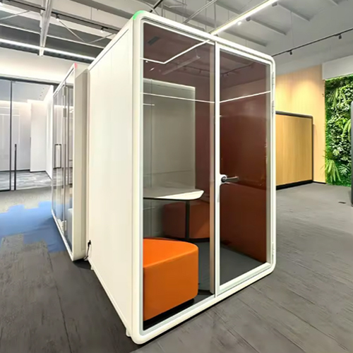 Customized Soundproof Booth Sound Insulation Office Booth Prefab Working Space Indoor Office Pod - Color: White
