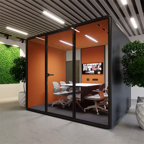 Outdoor Office Pod Soundproof Booth Better Sound Insulation Waterproof Garden Office Booth - Color: Black