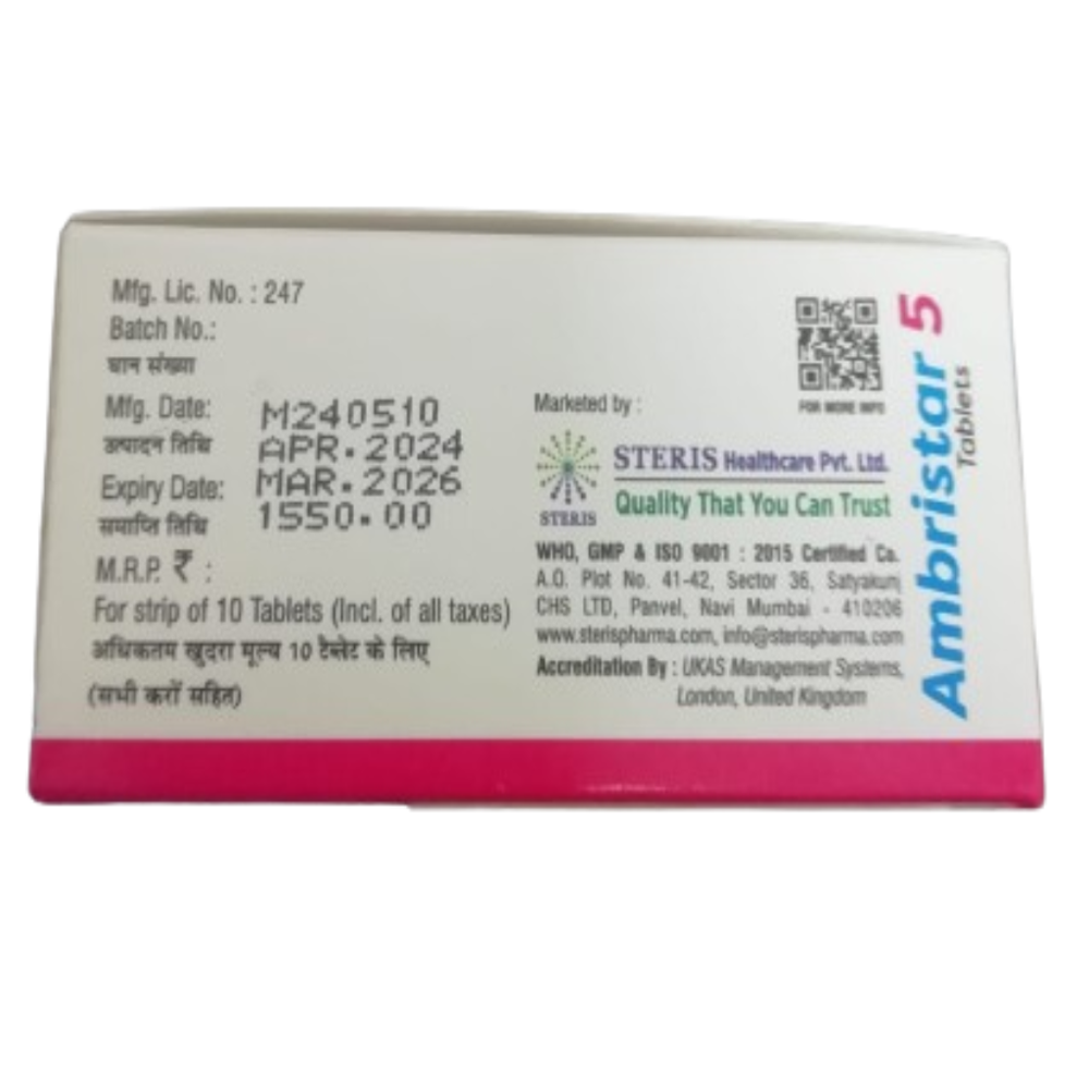 Ambristar 5mg - Drug Type: General Medicines