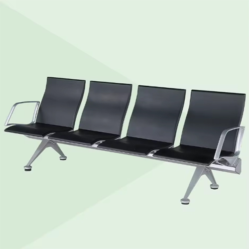 Modern 3-seater Metal and Leather Office Reception Public Airport Hospital Waiting Room Chair