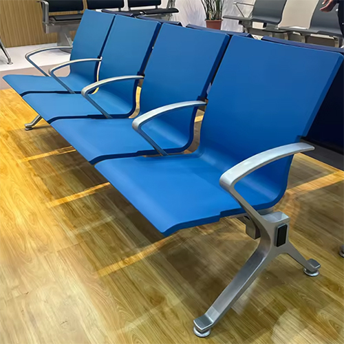 5 Seater Public Waiting Chair Furniture Airport Hospital Row Chair With Half Leather Cushion