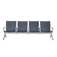 5 Seater Public Waiting Chair Furniture Airport Hospital Row Chair With Half Leather Cushion