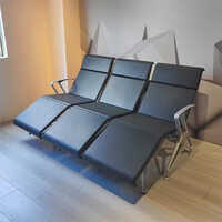Tandem 3 Seat Airport Chair Public Place Moderne Hospital Clinic Waiting Room Chairs Pu Pink Waiting Chairs - Color: Black