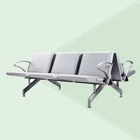 Steel Iron Hospital Airport Waiting Room 3 Seater Chair
