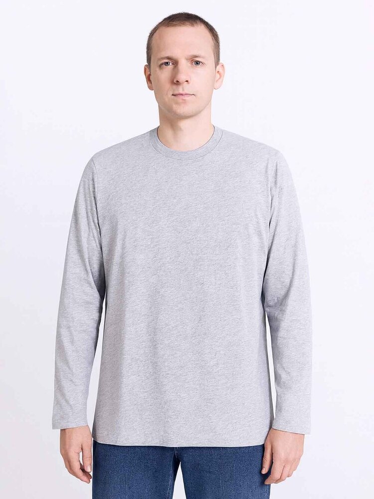 Mens Grey Long Sleeve T-Shirt