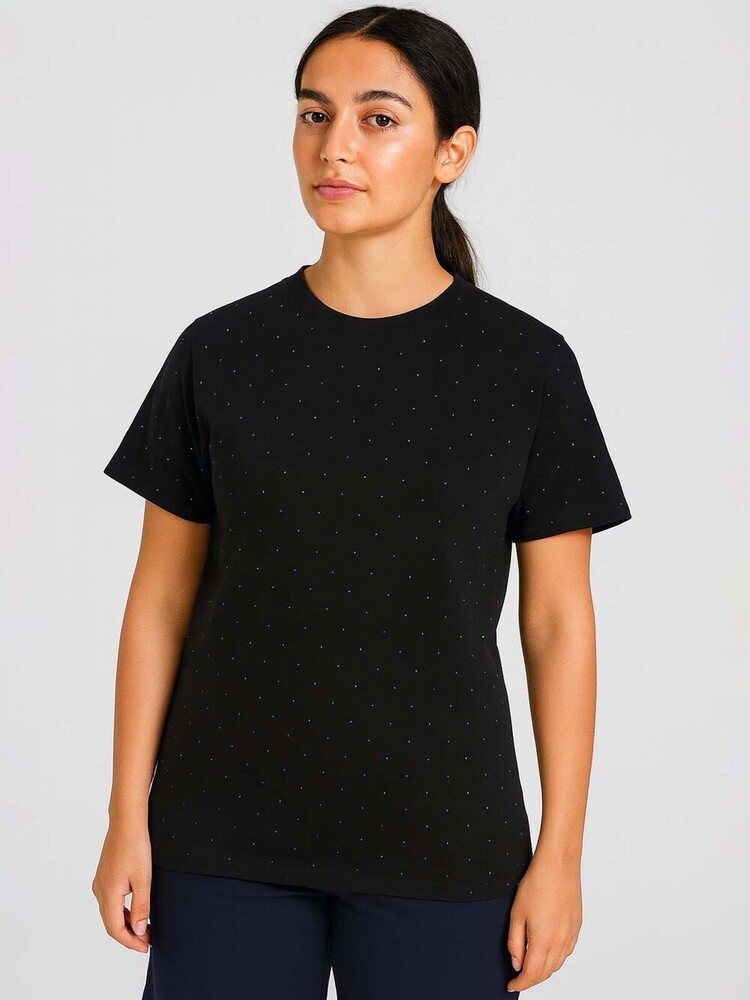 Ladies Black AOP Top