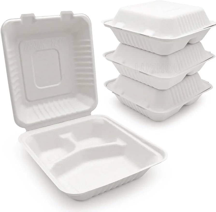 Disposable Sugarcane Bagasse Clamshell Box