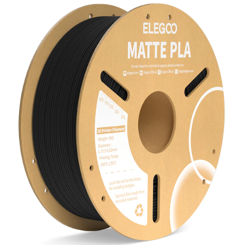 ELEGOO PLA Matte Filament  Black  1.75mm Versatile Printing Material 1kg