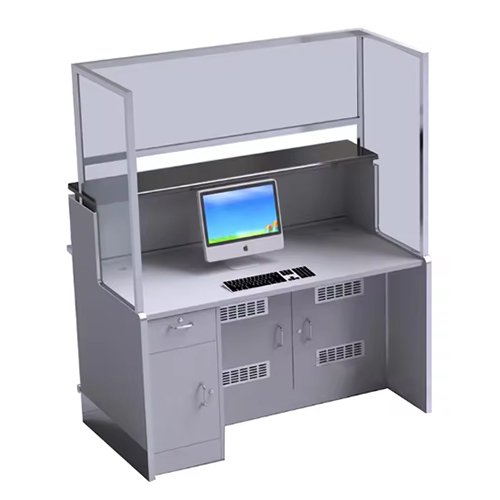 Aviation Check-In Desk For Airports, Cruise Terminals & Convention Centers Durable Aluminum Frame - Color: Grey