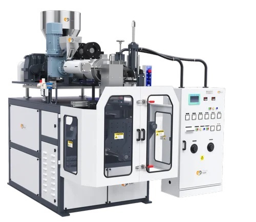 5 Ltr Single Station View Strip Line Hdpe Blow Moulding Machine - Color: White