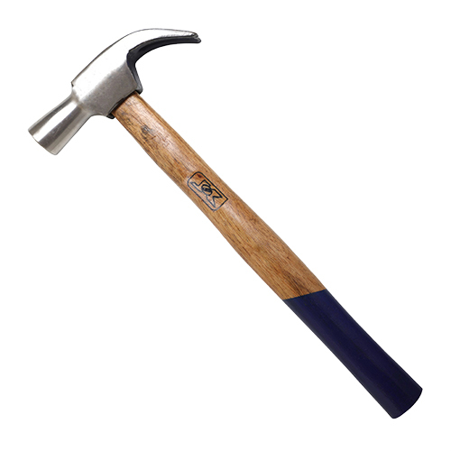 Claw Hammer With Wooden Handle - Color: Silver