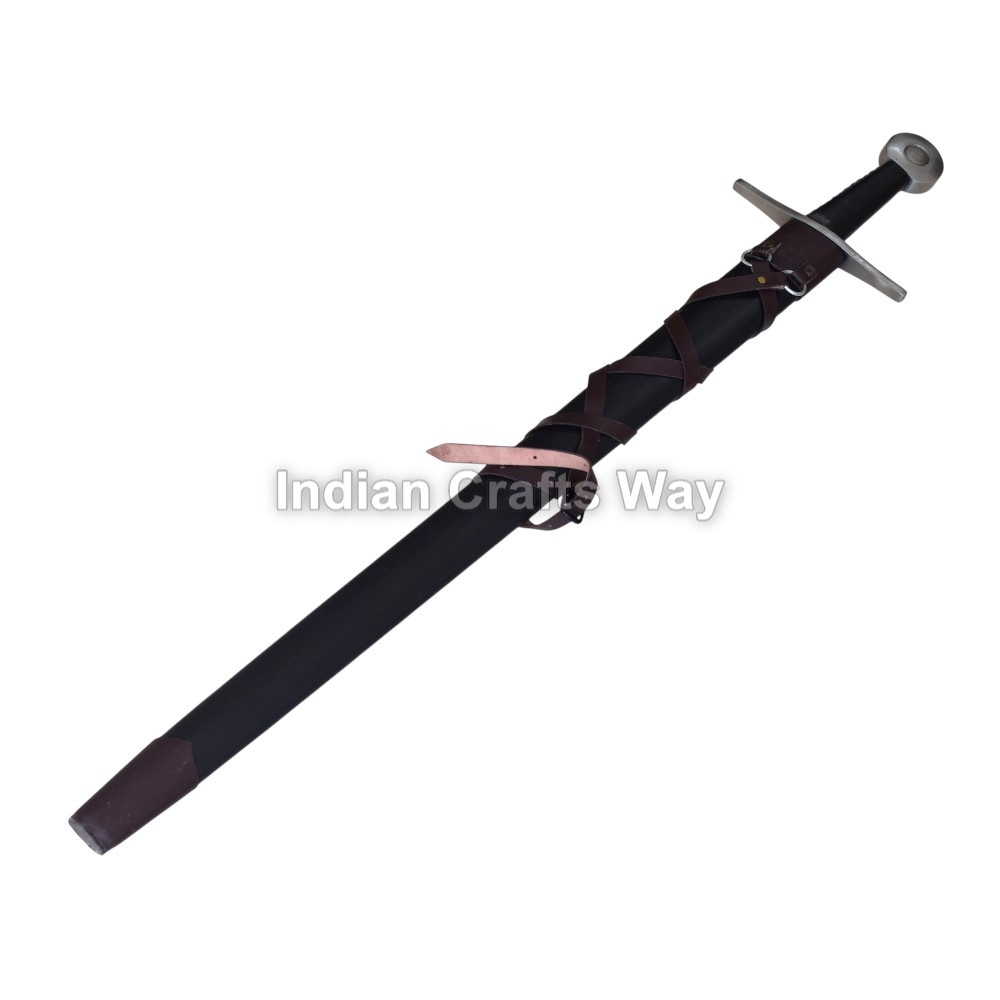 Hand Forged Medieval 12th Century Medieval Knightly Sword - Color: Black And Silver