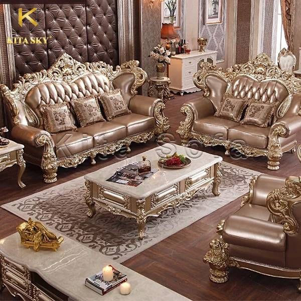 Teakwood Grand Maharaja Style Sofa Set - Color: Multiple