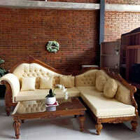 Teakwood L Shape Sofa Set