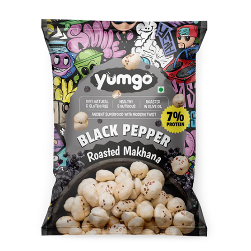 Yumgo Black Pepper Roasted Makhana Crunchy Fox Nuts 12g Mini Pack