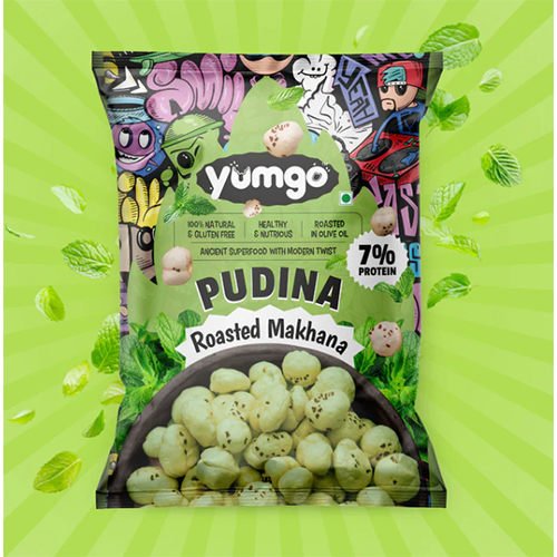 Yumgo Pudina Roasted Makhana 12G Mini Pack - Color: White