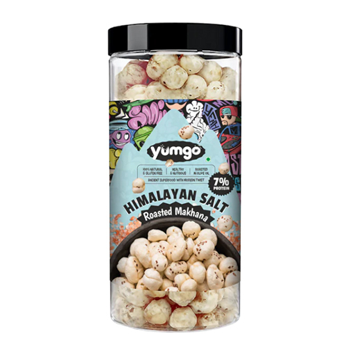 Yumgo Himalayan Salt Roasted Makhana (80G) - Lightly Salted Healthy & Crunchy Snack - Color: White