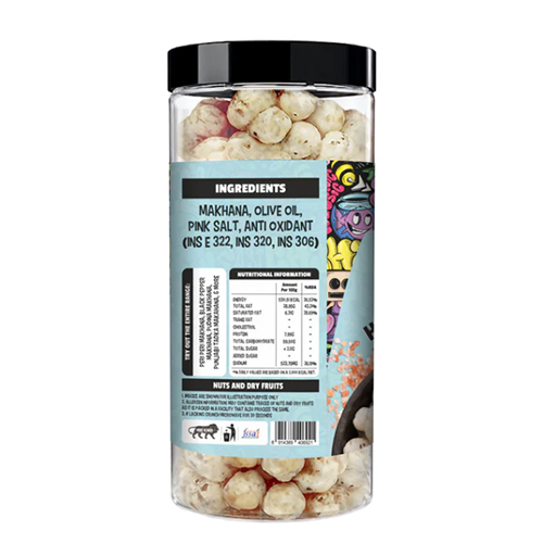 Yumgo Himalayan Salt Roasted Makhana (80g) - Lightly Salted, Healthy & Crunchy Snack