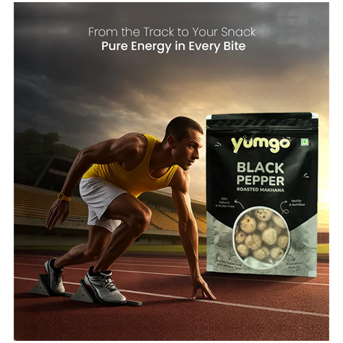 Yumgo Black Pepper Roasted Makhana 25g Healthy Roasted Fox Nuts