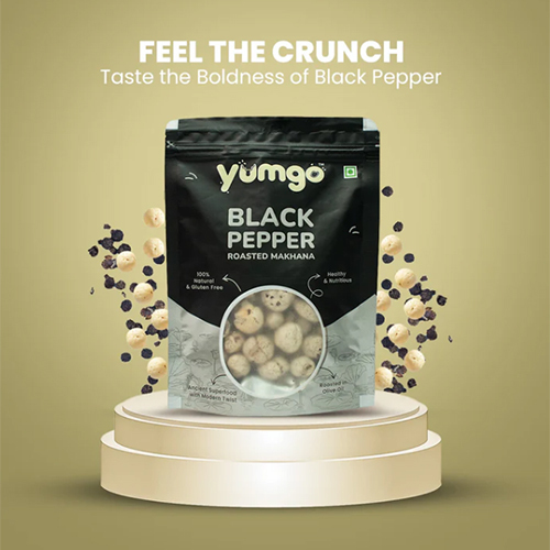 Yumgo Black Pepper Roasted Makhana 25g Healthy Roasted Fox Nuts