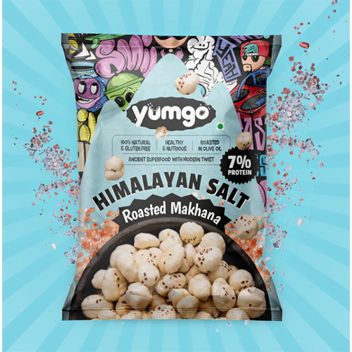 Yumgo Himalayan Salt Roasted Makhana Salted Fox Nuts Gluten-Free Healthy Snack 12G Mini Pack - Color: White