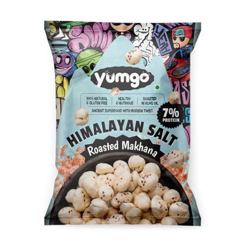 Yumgo Himalayan Salt Roasted Makhana Salted Fox Nuts Gluten-Free Healthy Snack 12g Mini Pack
