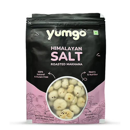 Yumgo Himalayan Salt Roasted Makhana 25G Lightly Salted, Healthy Roasted Fox Nuts - Color: White