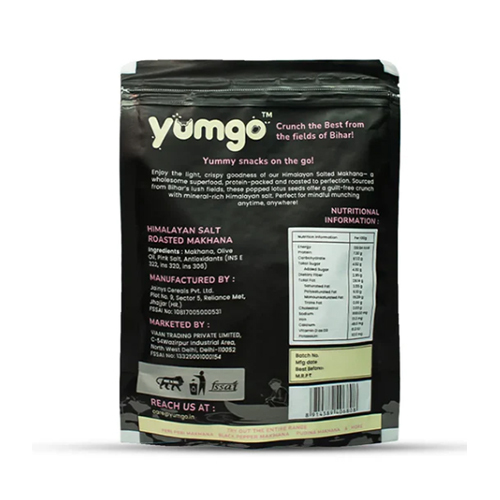 Yumgo Himalayan Salt Roasted Makhana 25g Lightly Salted, Healthy Roasted Fox Nuts
