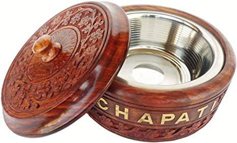 9X9X3 Inch Wooden Chapati Box - Size: Different Available