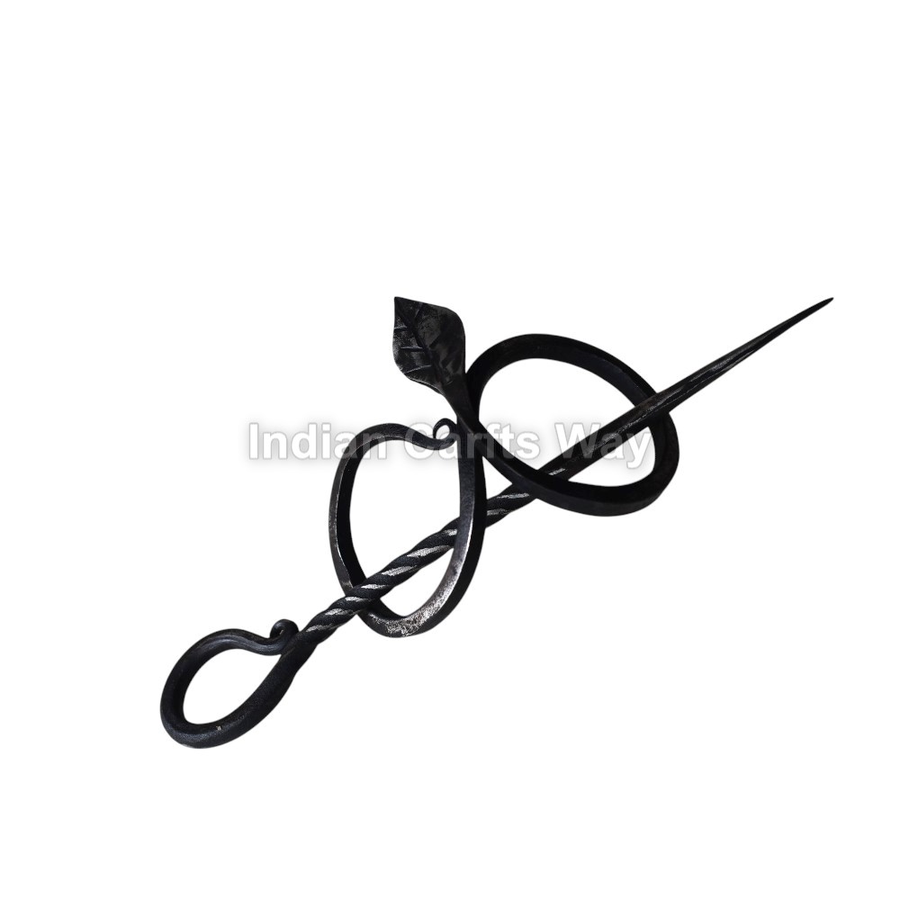 Hand Forged Medieval Iron Leaf Hair Stick