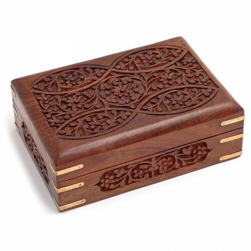 10X6 Inch Shesham Wood Jewelry Box - Color: Multiple