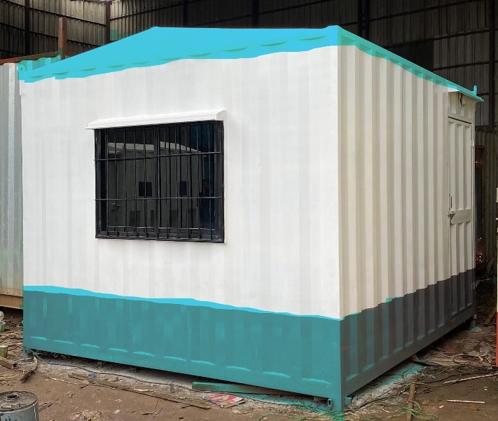 Ms Prefabricated Portable Cabin - Container Steel, 40x8 Feet | Alloy Aluminum Doors, Sliding Windows, High Wind Resistance, Custom Colors