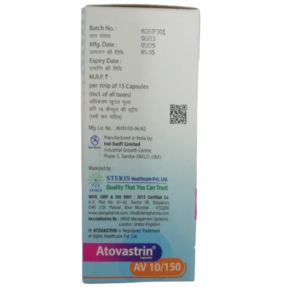 Atorvastatin (10mg), Aspirin (150mg)