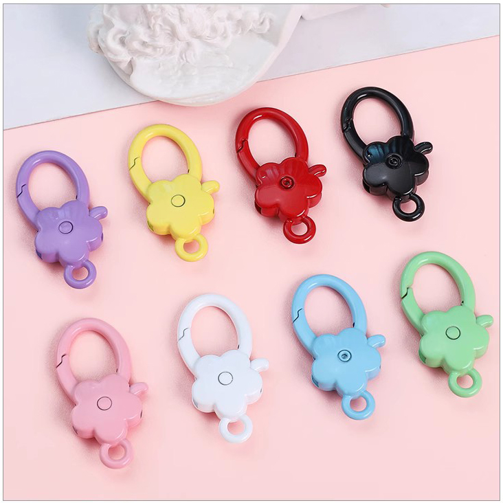 Flower Shape Keychain Swivel Lobster Clasp Keyring Bag Hardware Accessories Bag Snap Hook for Diy Making Handbag Spring Keychain